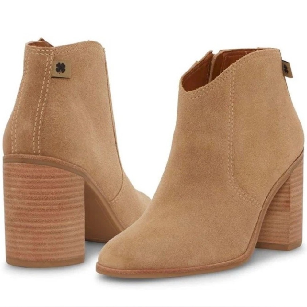 Lucky Brand Pellyon Tan Suede Western Ankle Booties Size 8.5 NIB